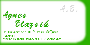 agnes blazsik business card